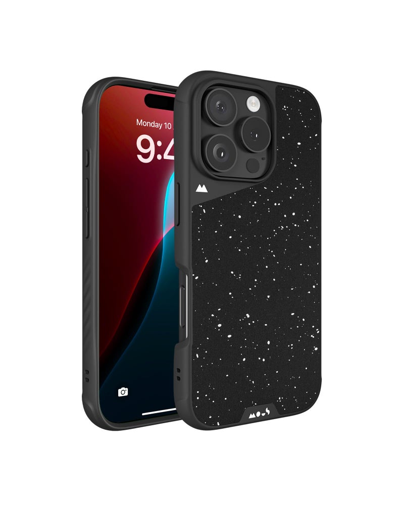 Mous for iPhone 16 Pro Max Case MagSafe Compatible - Limitless 6.0 - Speckled Black Fabric - Protective Shockproof Phone Cover - Image 1