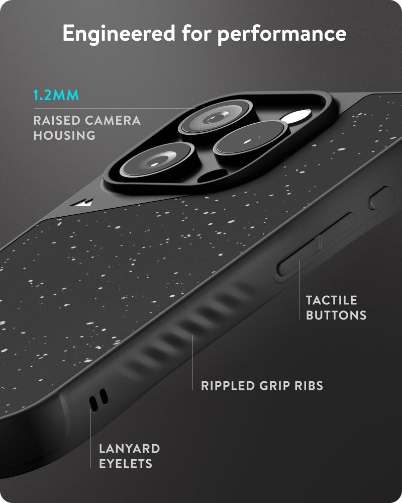 Mous for iPhone 16 Pro Max Case MagSafe Compatible - Limitless 6.0 - Speckled Black Fabric - Protective Shockproof Phone Cover - Image 5