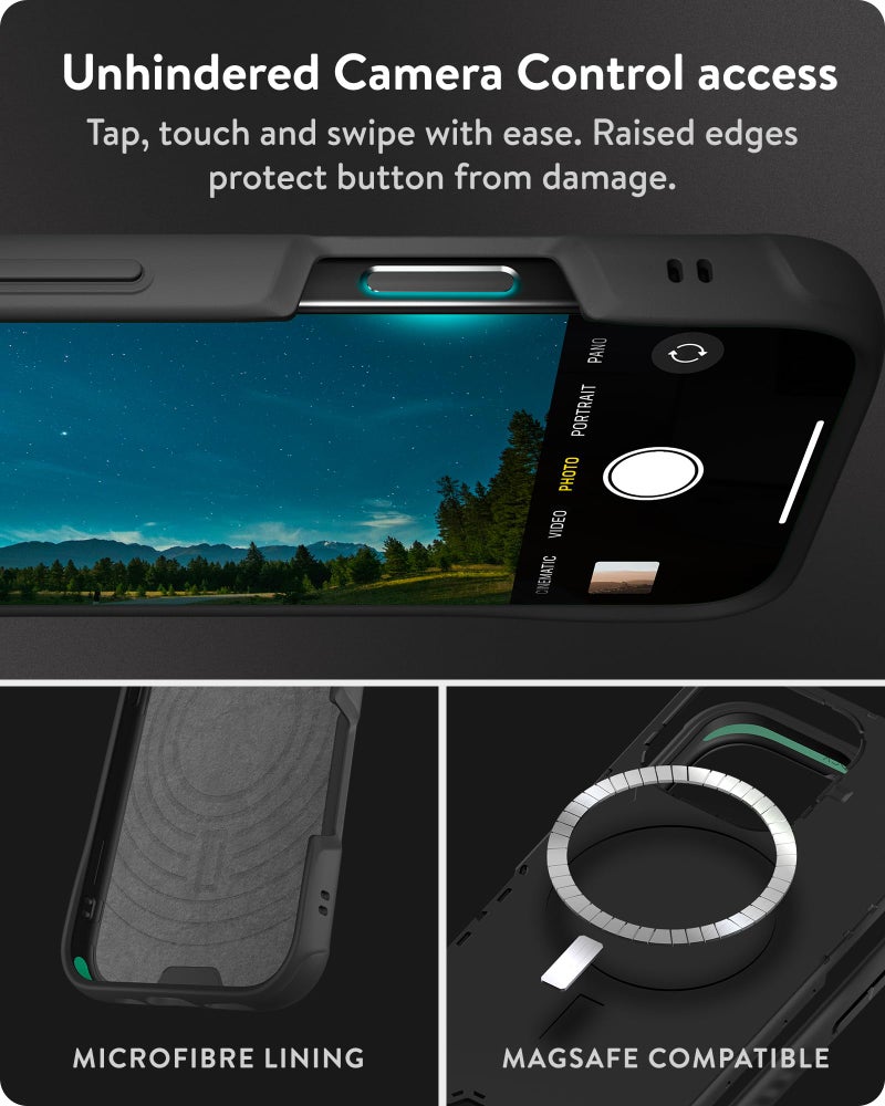 Mous for iPhone 16 Pro Max Case MagSafe Compatible - Limitless 6.0 - Speckled Black Fabric - Protective Shockproof Phone Cover - Image 4