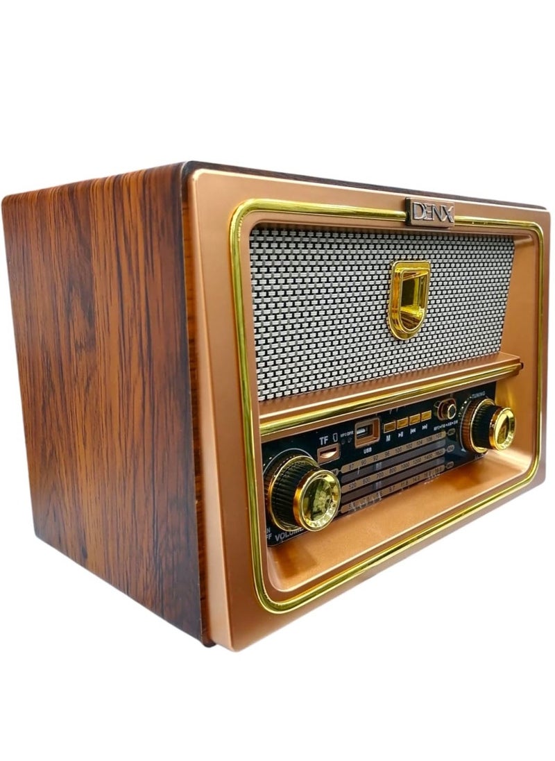 Denx Rechargeable Hi-Fi Radio With Remote Control, Large Capacity Battery, Portable, Retro Style Fm Radio, Support Bluetooth, Sd Card Slot, Usb  - Image 4