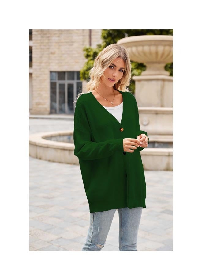 Autumn Women's Solid Color Button Long Sleeve Cardigan  - Image 2
