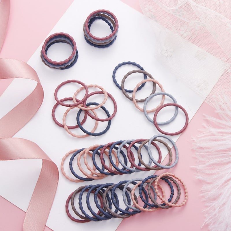 Elastic Hair Loop 6 Inch Multicolor 50-Pack High Elasticity Smooth Nylon - No Scalp Pulling Hair Ties for Kids Adults Home Barber Shop Use - Image 3