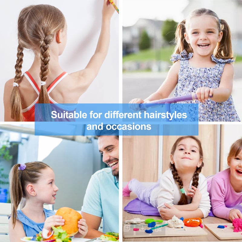 Elastic Hair Loop 6 Inch Multicolor 50-Pack High Elasticity Smooth Nylon - No Scalp Pulling Hair Ties for Kids Adults Home Barber Shop Use - Image 5