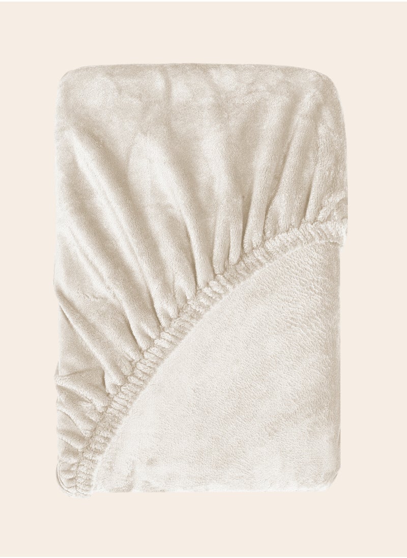 مورانو ملاءة مخملية ملائمة 180 × 200 × 25 سم - عاجي  - Image 3
