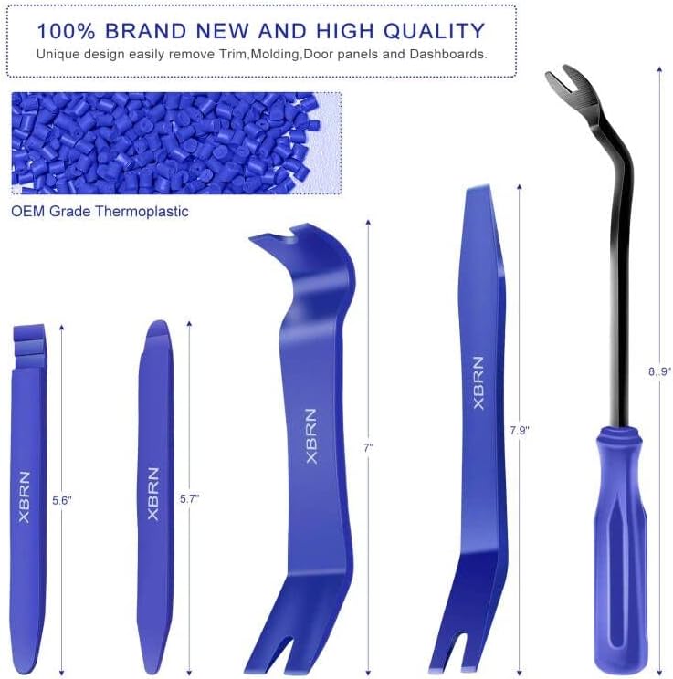 TEAYIR XBRN Auto Trim Removal Tool Kit,13 Pcs Car Panel Door Window Tools Kit,Auto Clip Fastener Remover Pry Tool Set Blue Long term storage compatible - Image 2
