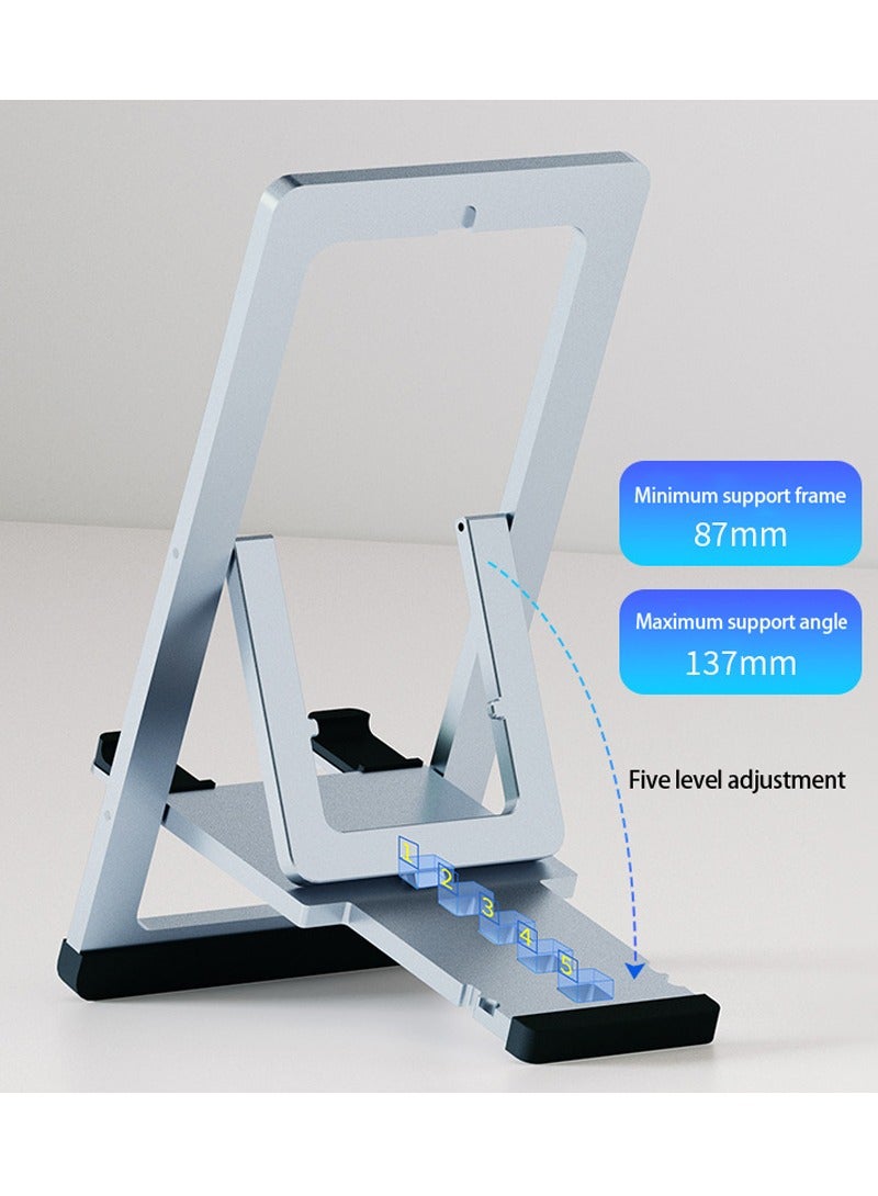 Mobile phone holder, height adjustable mobile phone holder, aluminum alloy mobile phone desktop holder, suitable for office desks, stable iPhone holder, desk phone holder, video recording phone holder, adjustable travel phone holder, compatible with iPhone 16/15/14/13 series Galaxy S24 S25 ultra black  - Image 2