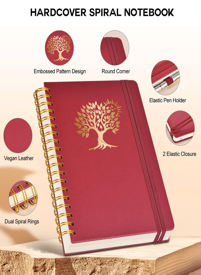 PERCUN Large Spiral Notebook Journal for Women Men - 300 Numbered Lined Pages, College Ruled, A4 Hardcover Spiral Bound Notebook for School, Work, Note Taking, Writing, Leather Spiral Journal 8.5"x11" - Image 3