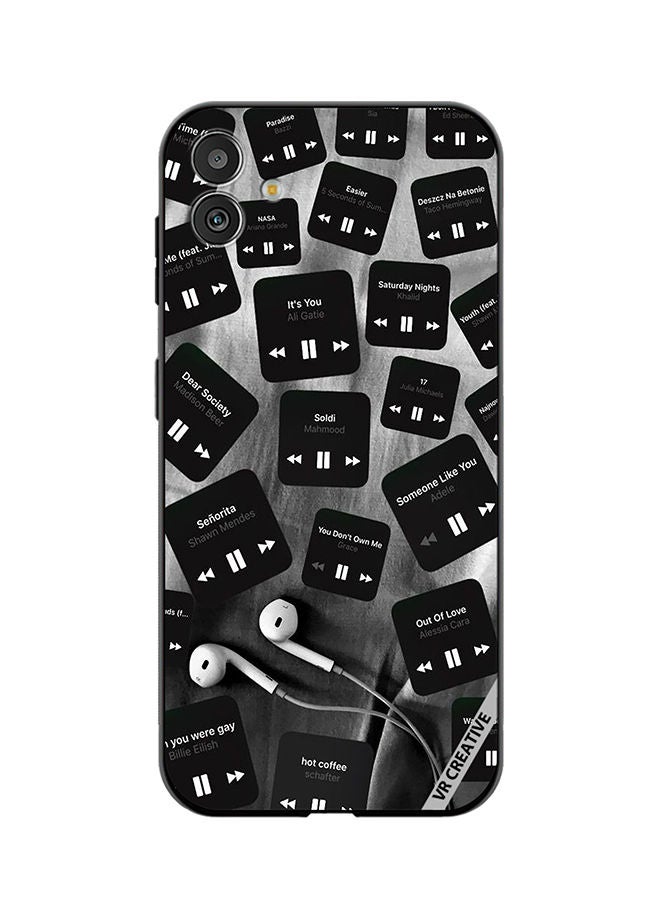VR CREATIVE Protective Case Cover For Samsung Galaxy M13 5G Black Music Tags Design Multicolour - Image 1