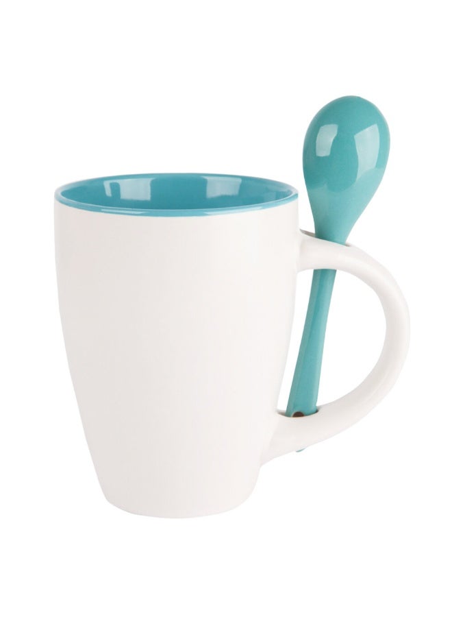 Biggdesign Nature Ceramic Cup With Spoon, 250ml, Blue White Color, Coffee Mug with Spoon, Anniversary Gifts, Ceramic Mug  - Image 5