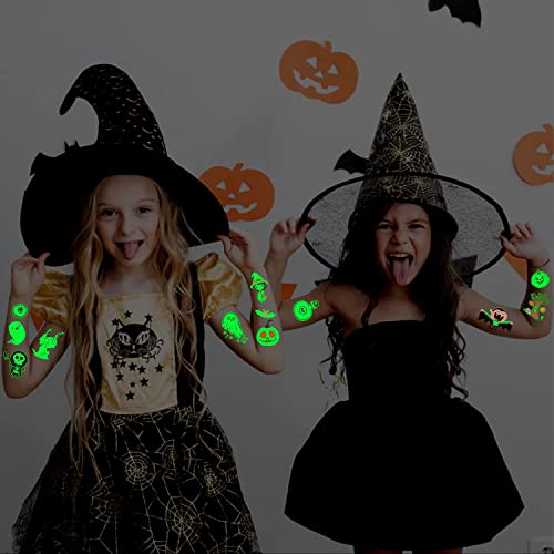 Partywind 250 Styles Glow Halloween Party Supplies, Luminous Halloween Temporary Tattoos for Kids Birthday Party Decorations Favors, Halloween Goodie Bag Fillers (24 Sheets) - Image 5