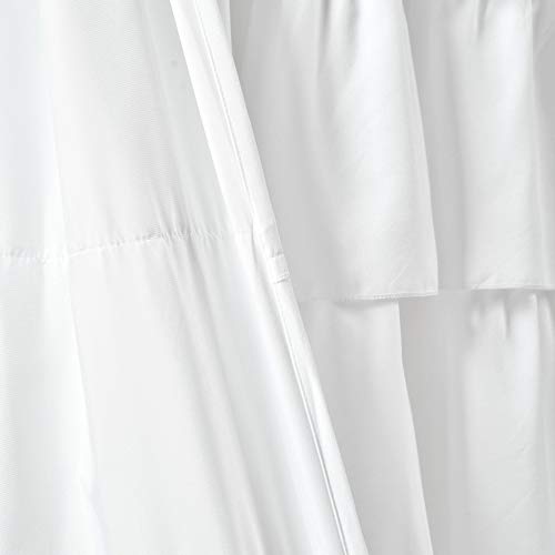 Lush Decor Ruffle Window Curtain - Vintage Chic Farmhouse Style Panel for Living, Dining Room, Bedroom (Single), 50”W x 84"L, White - Image 5