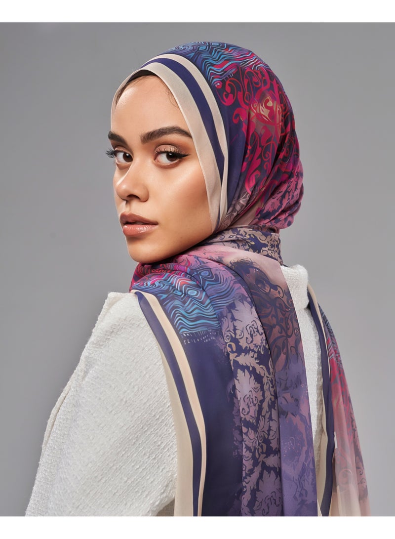 Lavezzi Printed Soft Chiffon Crepe Hijab Scarf for Women – Lightweight Long Muslim Headscarf (3) - Image 5