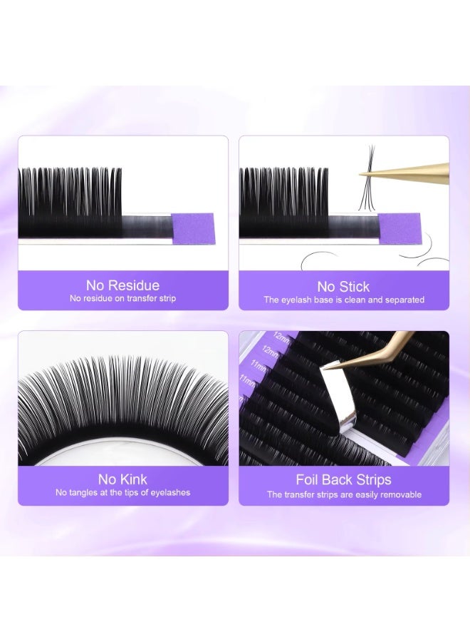 NAGARAKU Classic Eyelash Extensions – Individual Matte Black Faux Mink Lashes for Professional Use, Salon & Home - Image 5