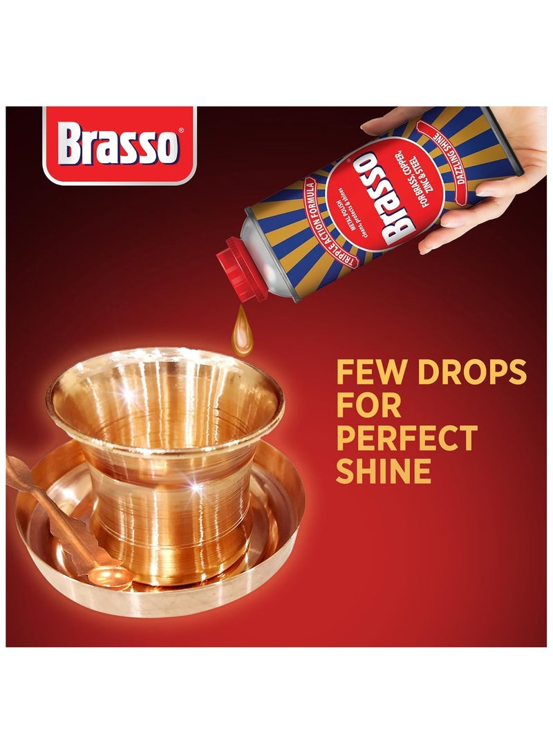 Brasso Liquid Metal Polish, Brilliant Shine, Brass, Copper, Pewter, Stainless Steel, Chrome, 200ml - Image 3
