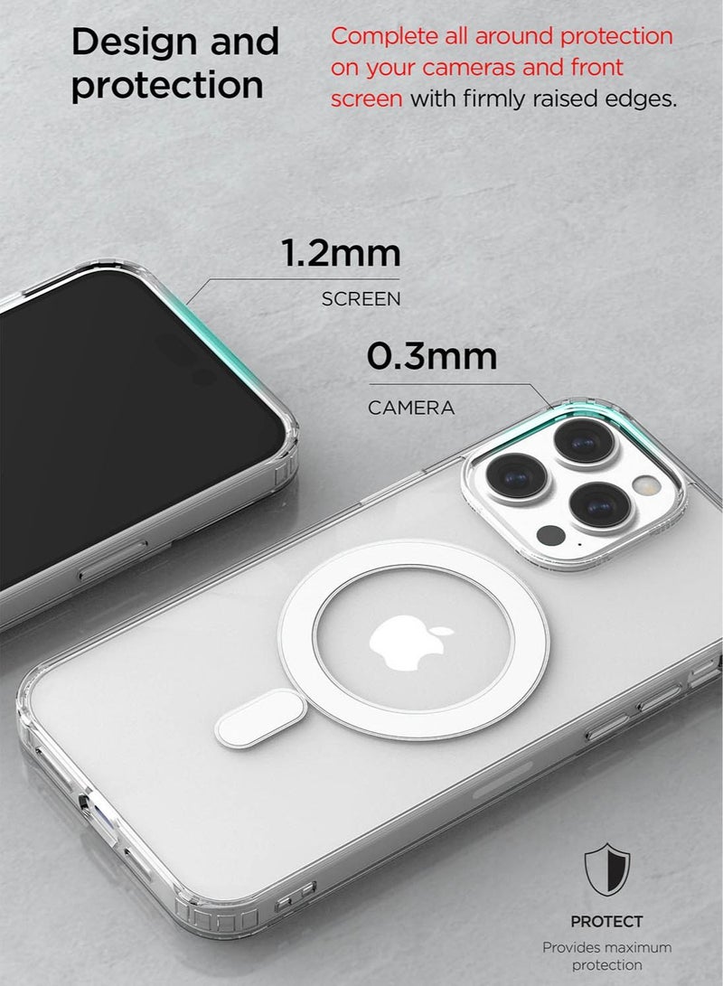 VRS Design Crystal Mixx Magnetic iPhone 14 Pro Max Magsafe Case Cover with Tempered Glass Screen Protector & Camera Lens Protector - Clear  - Image 5