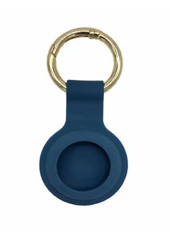 NIBEMINENT Silicone Protective Case Cover For Apple Airtags Blue/Gold  - Image 2