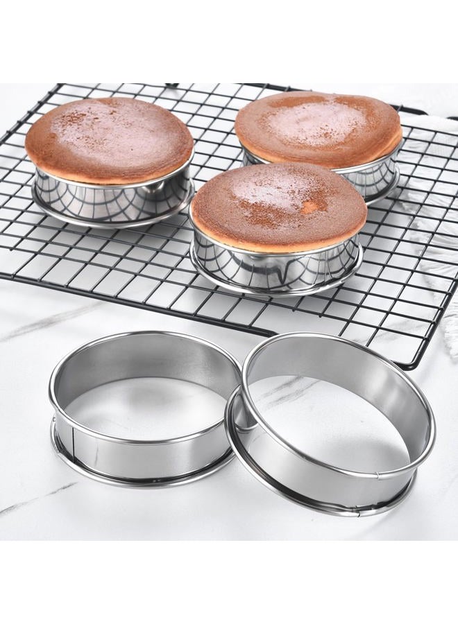 DATANYA 12Packs 4 Inch English Muffin Rings Crumpet Rings Stainless Steel Double Rolled Tart Rings, Round Metal Cooking Pastry Ring Molds for Crumpets baking - Image 5