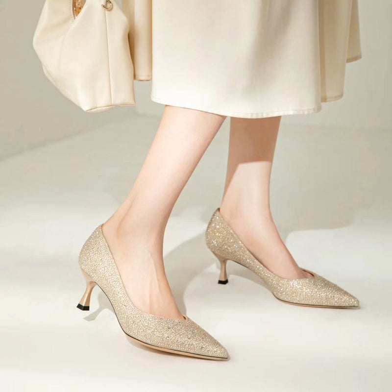 Zhu Zhu'S Sequined High Heels Crystal Wedding Shoes 2025 Autumn New French Evening Dress High Heels 310136 - Image 2