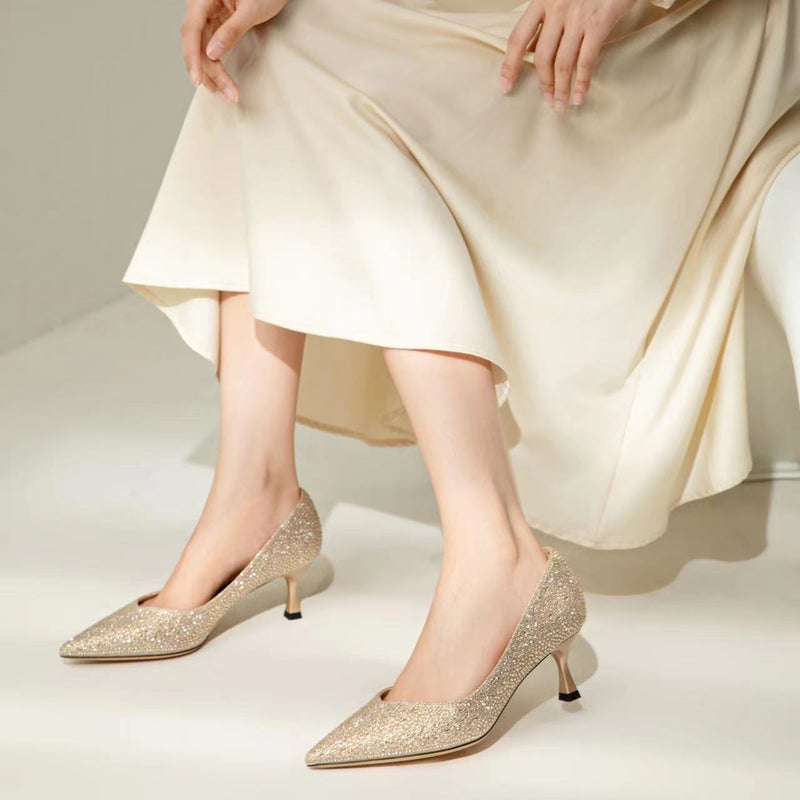 Zhu Zhu'S Sequined High Heels Crystal Wedding Shoes 2025 Autumn New French Evening Dress High Heels 310136 - Image 3