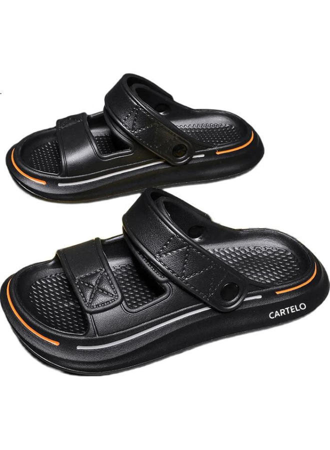 CARTELO Men'S Summer Soft Bottom Casual Dual-Use Sandals Men'S Outdoor Beach Sandals Black Size 44/45 - Image 1