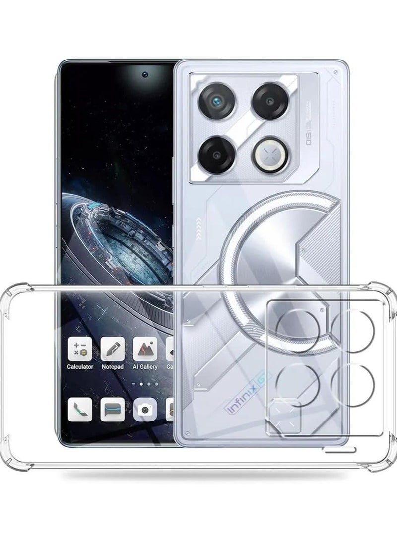 Techie Combo Pack 2 in 1 Infinix GT 20 Pro 5G 2024 Case and Screen Protector - Transparent TPU Case with HD Tempered Glass Screen Protector - Image 3