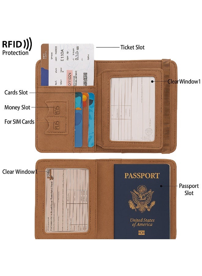 SARAOONT RFID Travel Wallet Passport Holder with Card Slots and Cash Organizer  - Image 3