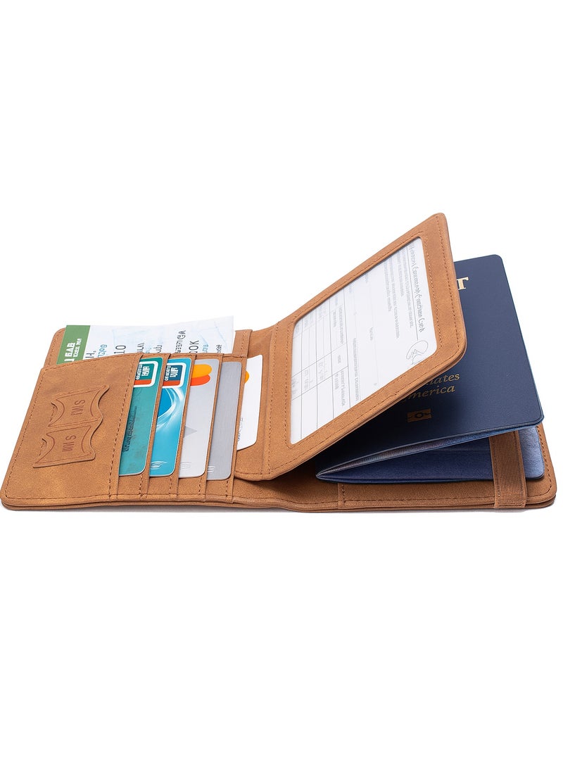 SARAOONT RFID Travel Wallet Passport Holder with Card Slots and Cash Organizer  - Image 5