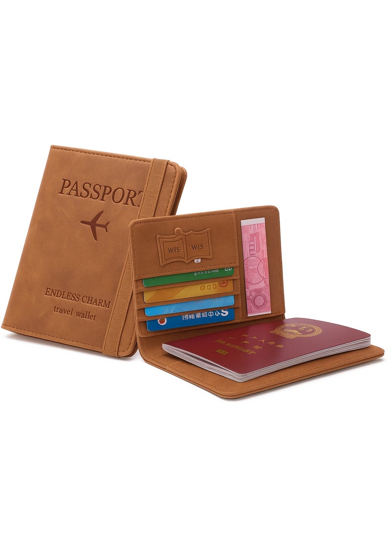 SARAOONT RFID Travel Wallet Passport Holder with Card Slots and Cash Organizer  - Image 1