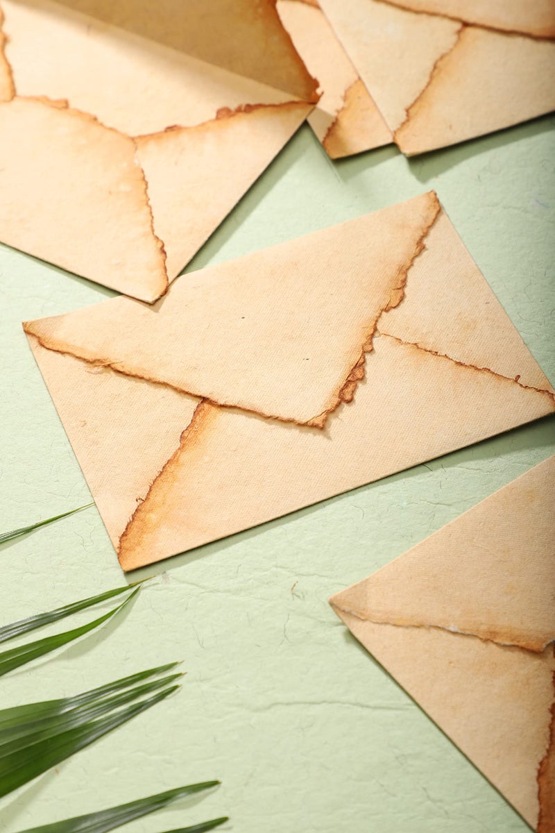 Wanderings Handmade Antiqued Deckle Edge Envelopes 625 x 925 Pack of 25 Vintage Envelopes for Wedding Invitations Letters Stationery Cold Press 150 GSM Cotton Paper - Image 3