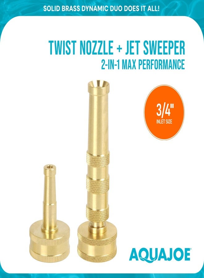 Sun Joe Aqua SJI-4BHNC Ultimate Solid Brass, Heavy Duty, Indestructible Series, Adjustable Twist Nozzle and Bonus Jet Sweeper Nozzle, Brass - Image 4