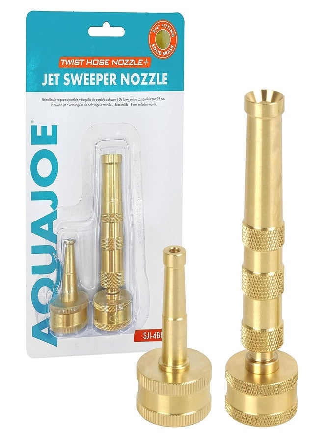 Sun Joe Aqua SJI-4BHNC Ultimate Solid Brass, Heavy Duty, Indestructible Series, Adjustable Twist Nozzle and Bonus Jet Sweeper Nozzle, Brass - Image 1