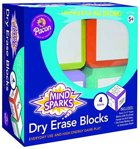 Creativity Inspired Mind Sparks Dry Erase Blocks Colors May Vary 3 x 3 4 Blocks - Image 1