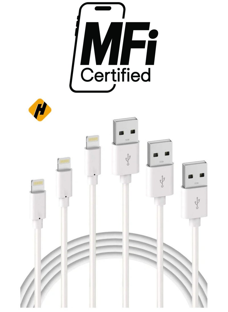 HuHa iPhone Charger Cable - Apple MFi Certified 3Pack 1M iPhone Charging Cable for iPhone SE 2020 11 Xs Max XR X 8 Plus 7 Plus 6 Plus 5s SE iPad Pro and More  - Image 1