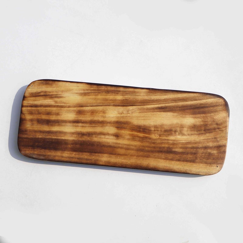 Pure Source India Mini Wooden Serving Tray for Home, Decorative Kitchen & Dining Table Tray, Platter Tray for Tea Coffee (Black & White Diamond) - Image 2