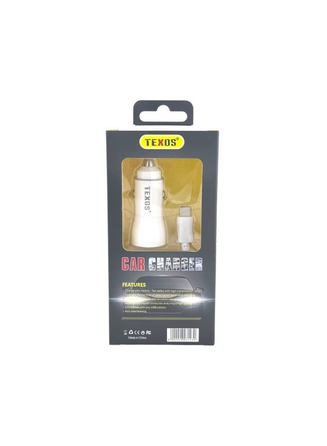 Texos TX-CC02 Fast Car Charger With Cable - Image 2
