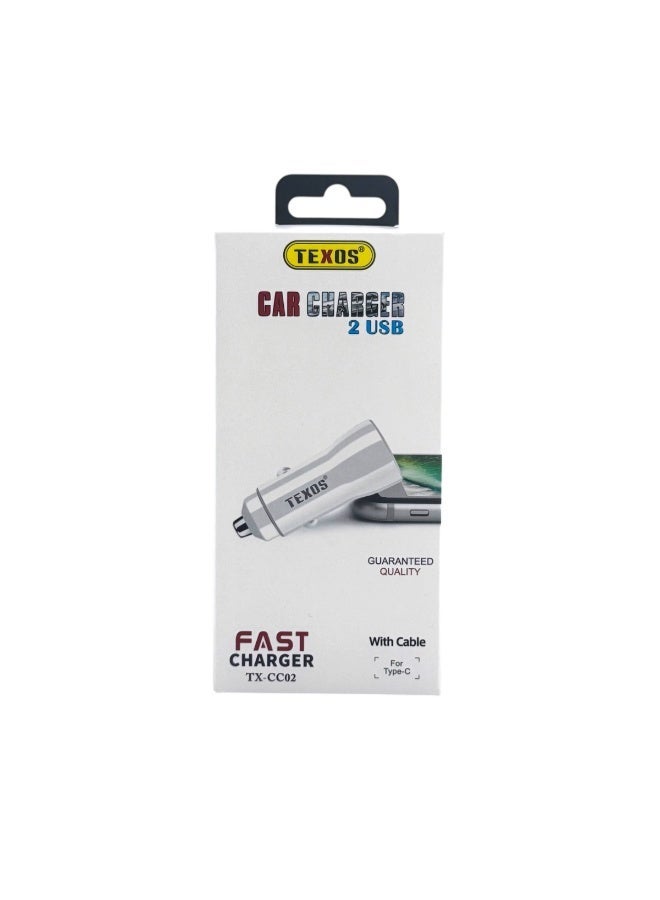 Texos TX-CC02 Fast Car Charger With Cable - Image 1