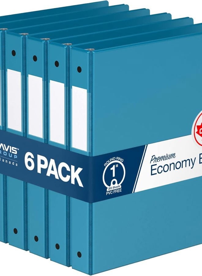 Davis Group Premium Economy, Round Ring, Binder, 6 Pack 1" - Image 1