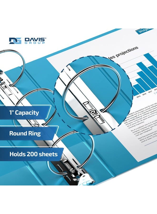 Davis Group Premium Economy, Round Ring, Binder, 6 Pack 1" - Image 2