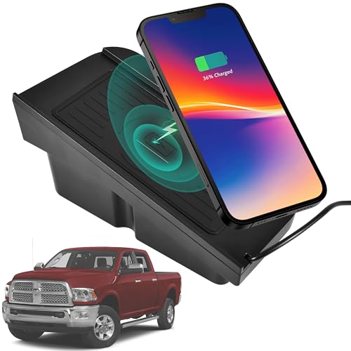 POKIAUTO Wireless Charger for Dodge Ram, Center Console Phone Wireless Charging Pad Panel for Dodge Ram 1500 2013-2015 / Ram 2500 2010-2015 / Ram 3500 2011-2015 Accessories - Image 1