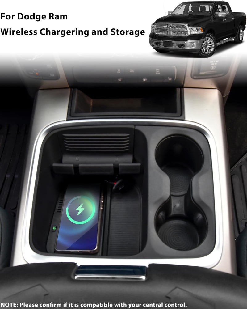 POKIAUTO Wireless Charger for Dodge Ram, Center Console Phone Wireless Charging Pad Panel for Dodge Ram 1500 2013-2015 / Ram 2500 2010-2015 / Ram 3500 2011-2015 Accessories - Image 2