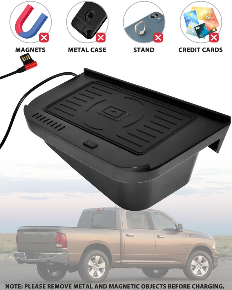 POKIAUTO Wireless Charger for Dodge Ram, Center Console Phone Wireless Charging Pad Panel for Dodge Ram 1500 2013-2015 / Ram 2500 2010-2015 / Ram 3500 2011-2015 Accessories - Image 5