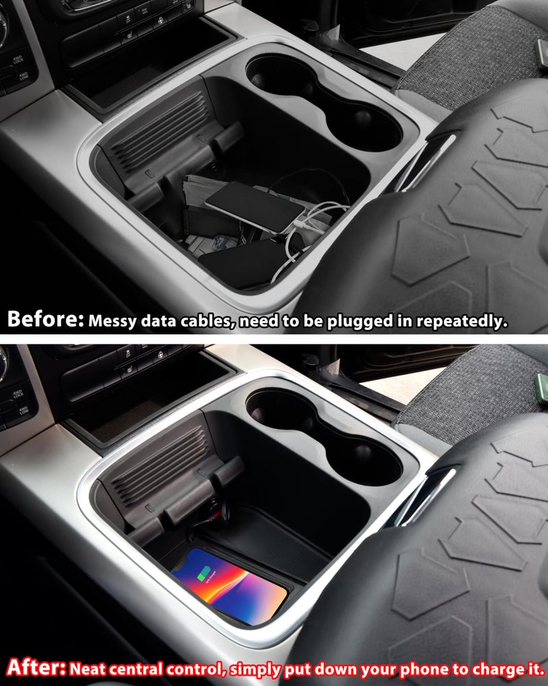 POKIAUTO Wireless Charger for Dodge Ram, Center Console Phone Wireless Charging Pad Panel for Dodge Ram 1500 2013-2015 / Ram 2500 2010-2015 / Ram 3500 2011-2015 Accessories - Image 4