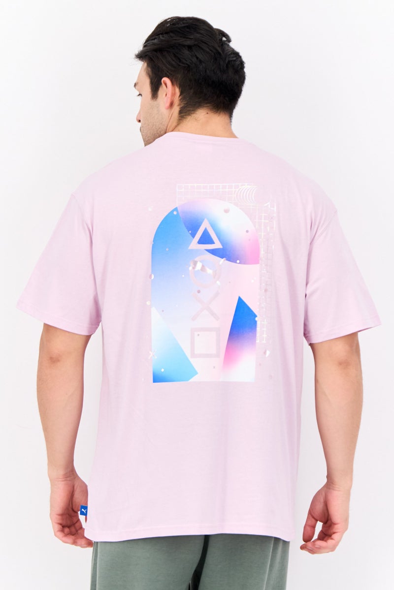 Puma x PlayStation Men Sportswear Fit Short Sleeves Outdoor T-Shirt, Lavender - Image 3