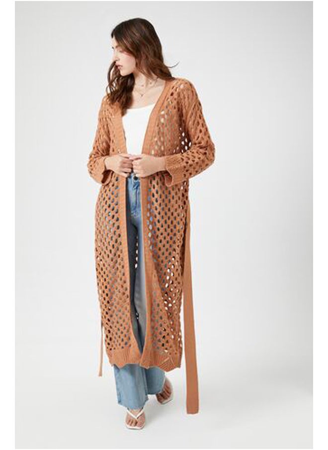 FOREVER 21 Open-Knit Belted Duster Cardigan  - Image 4