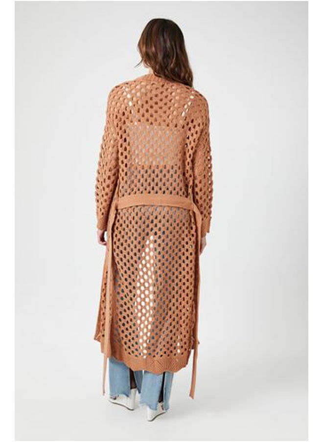 FOREVER 21 Open-Knit Belted Duster Cardigan  - Image 3