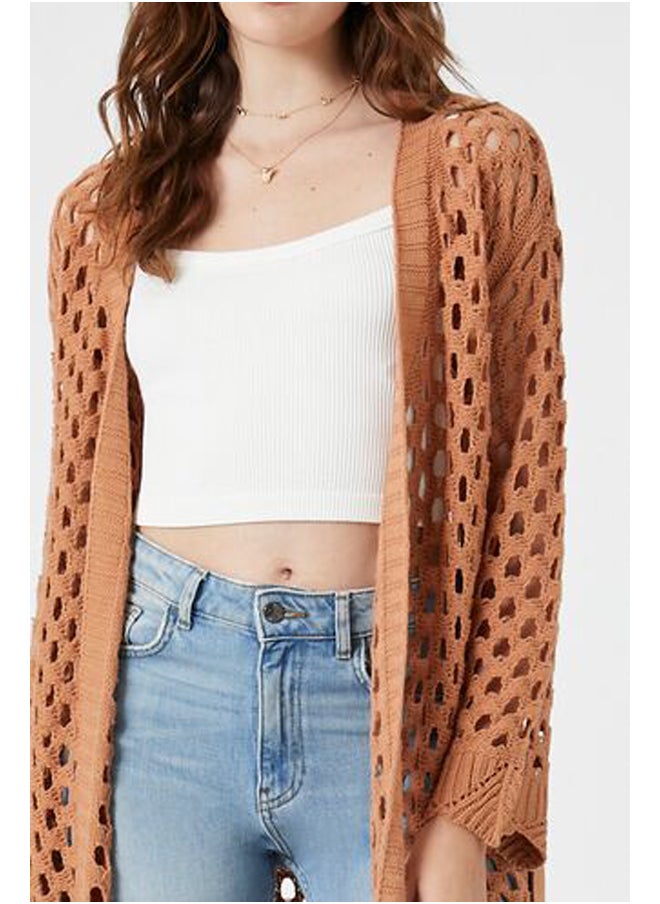 FOREVER 21 Open-Knit Belted Duster Cardigan  - Image 5