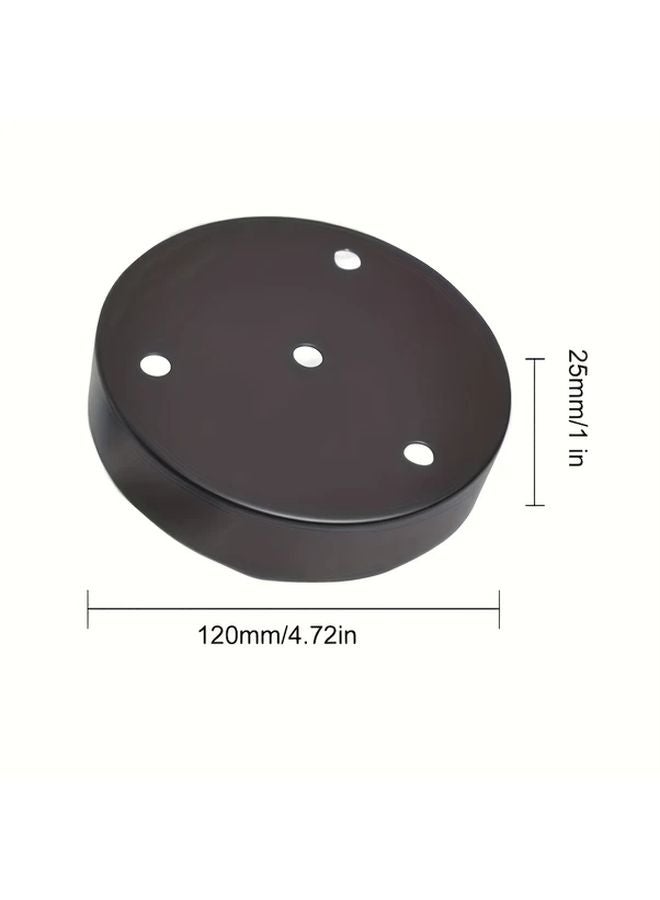Black 12mm Round Ceiling Lamp Plate Durable Light Fixture Cover Easy Installation - Image 5
