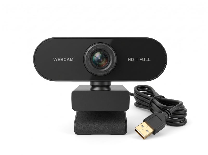 كاميرا ويب عالية الدقة Full HD 1080P مع ميكروفون مدمج واتصال USB وتشغيل بدون تعريفات - لون أسود - مثالية للاجتماعات والتعليم عن بعد