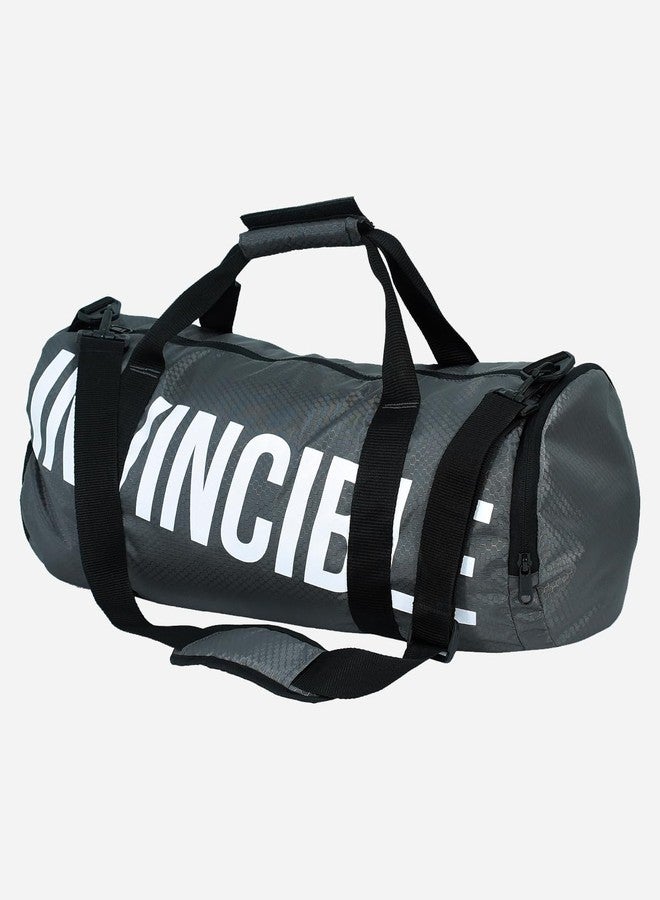 Invincible Classic Duffel Gym Bag, 27 Ltrs Unisex Shoulder Sports Bag with Extra Shoe Compartment Grey Color - Image 3