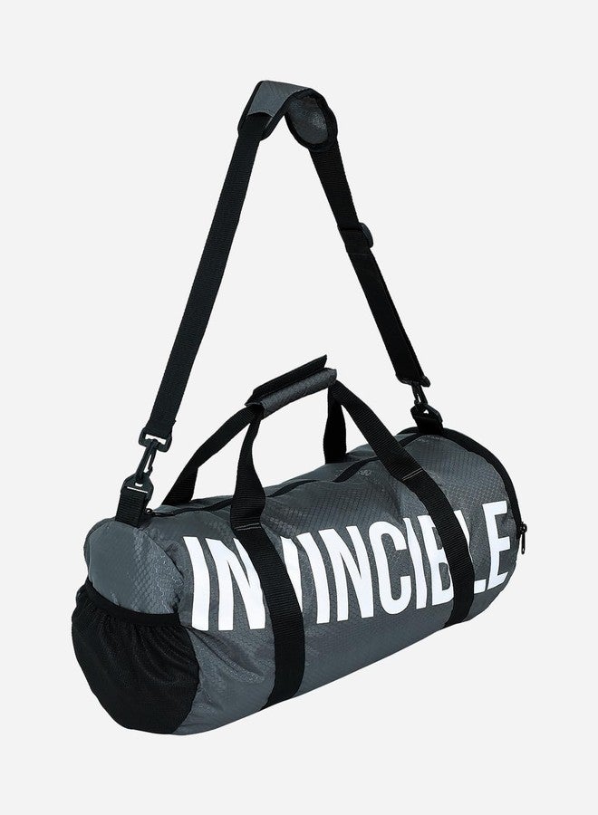 Invincible Classic Duffel Gym Bag, 27 Ltrs Unisex Shoulder Sports Bag with Extra Shoe Compartment Grey Color - Image 2